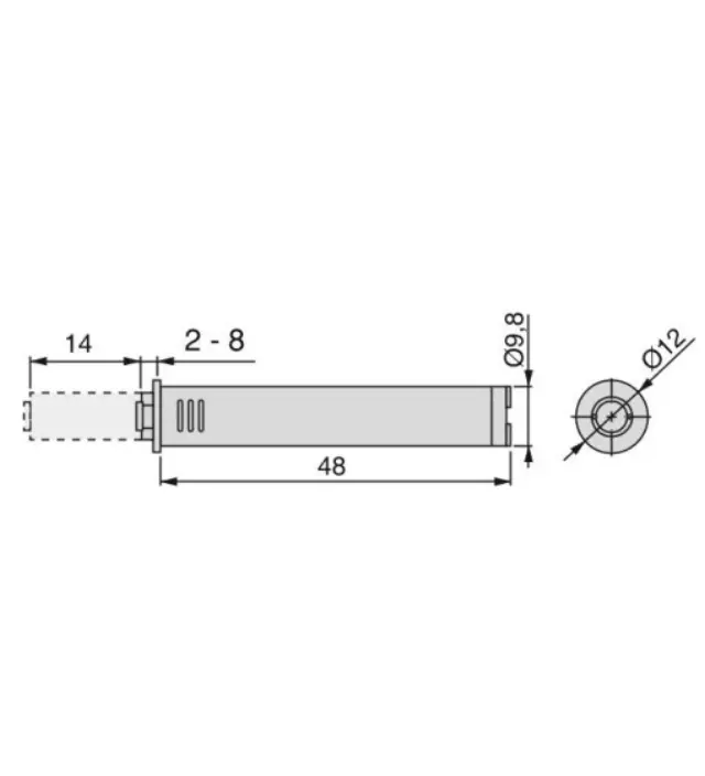 PUSH LATCH EMUCA 2001921 ΧΩΝΕΥΤΟ ΜΕ ΒΕΝΤΟΥΖΑ 50MM ΓΚΡΙ 2
