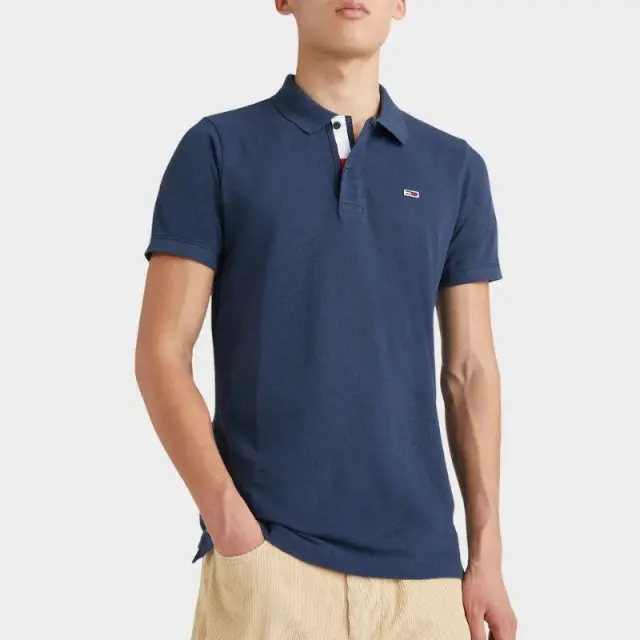 Tommy Hilfiger - Ανδρικό Κοντομάνικο Polo Placket Slim Fit DM0DM15370-C87 Μπλε Ναυτικό - 2XL 3