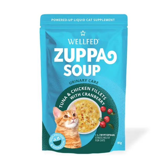 Wellfed Zuppa Soup Tuna, Chicken & Cranberry Φακελάκι Γάτας Σούπα με Τόνο, Κοτόπουλο & Κράνμπερι 85gr