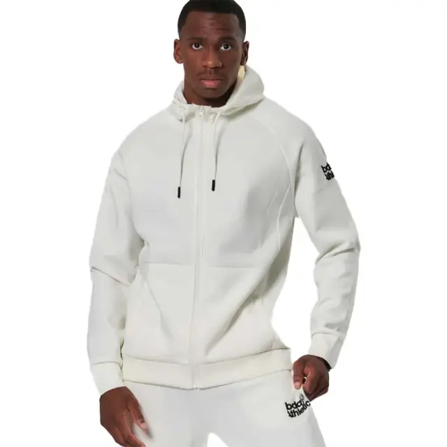 Body Action Men's Sport Gym Tech Zip Hoodie Άσπρο 073521-05A (Body Action) - XLarge