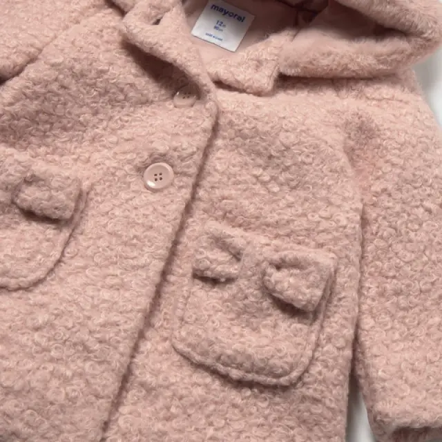 Baby 6 μηνών έως 4 ετών Παλτό fleece κουκούλα απαλό ροζ 2