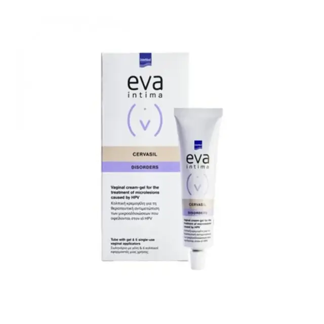 Intermed Eva Intima Cervasil, Κολπική Κρέμα-Gel για την Αντιμετώπιση των Μικροαλλοιώσεων με 6 κολπικούς εφαρμοστές μιας χρήσης 30ml