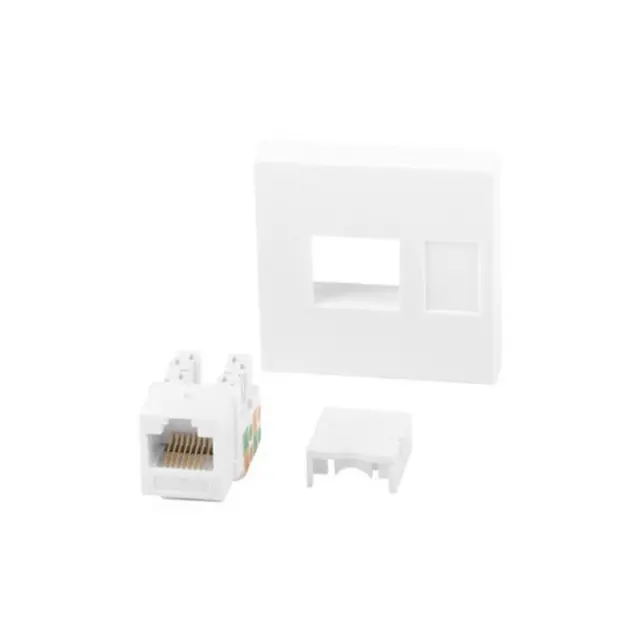 Lanberg Wall Socket RJ45 45x45 & Keystone CAT.6 UTP White (WS-4545-RJ45K-W)