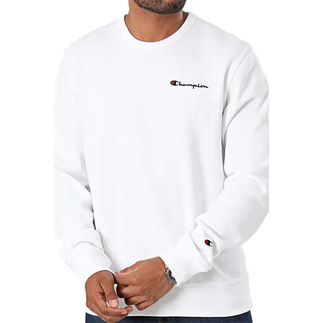 Champion Men's Small Logo Fleece Sweatshirt Άσπρο 220259-WW001 (Champion) - XXLarge