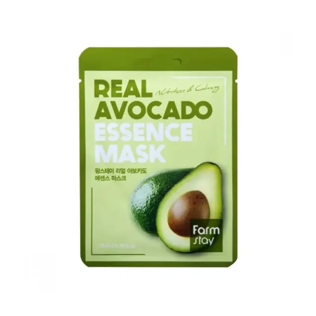 FarmStay Real Avocado Sheet Essence Mask, Υφασμάτινη Μάσκα Προσώπου με Εκχύλισμα Αβοκάντο 23ml