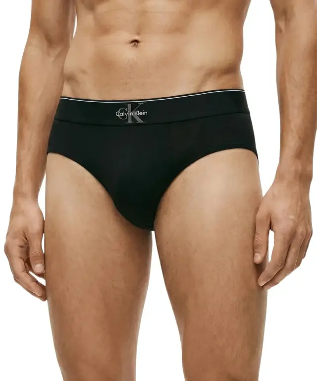 Calvin Klein - Ανδρικά Σλιπ 3Pack Graphic Monogram Cotton Stretch LV00NB4471-UB1 Μαύρο - S 2