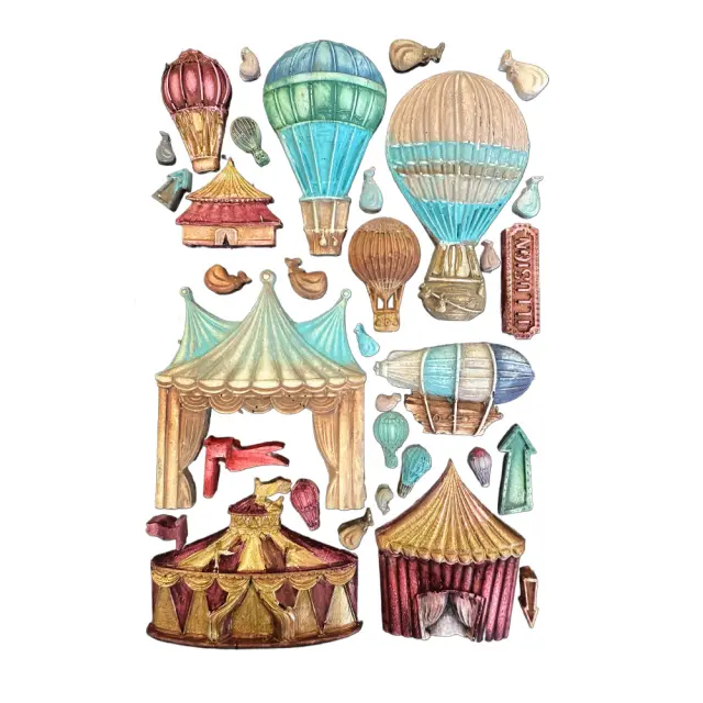 Καλούπι σιλικόνης A5, 15×21cm, Stamperia, Alice in Christmas, Circus and Air Balloons 2