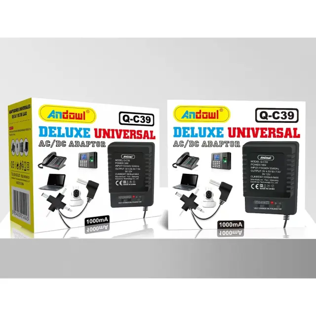 Andowl AC/DC Deluxe Universal Αντάπτορας 1000mA 18W Q-C39 2