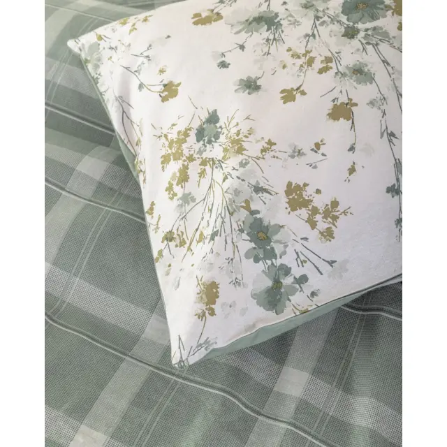Σετ Σεντόνια 240x260 Υπέρδιπλα Φανελένια Nima Sensual Green-White 100% βαμβακερόΧωρίς Λάστιχο 2