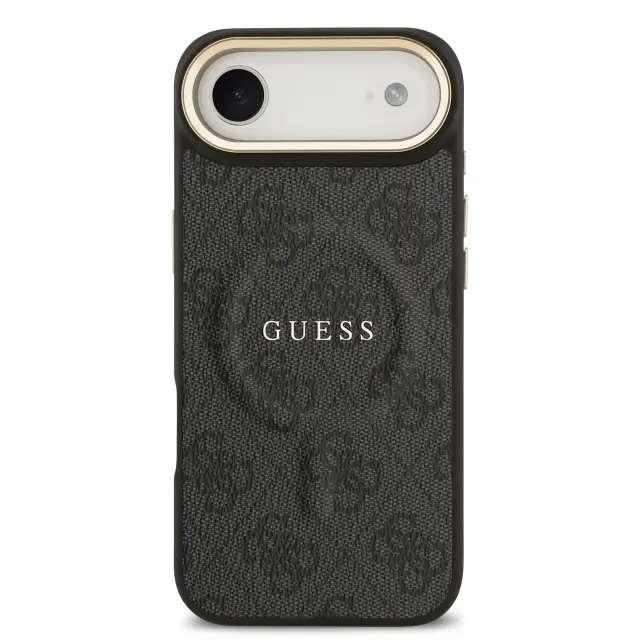Guess PU Leather 4G Gold Frame MagSafe Case for iPhone Air Black 3