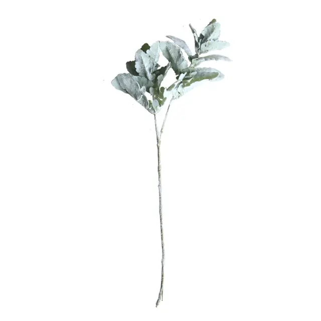 Φύλλα χιονισμένα κλαδί τεχνητό, πράσινο, 64cm