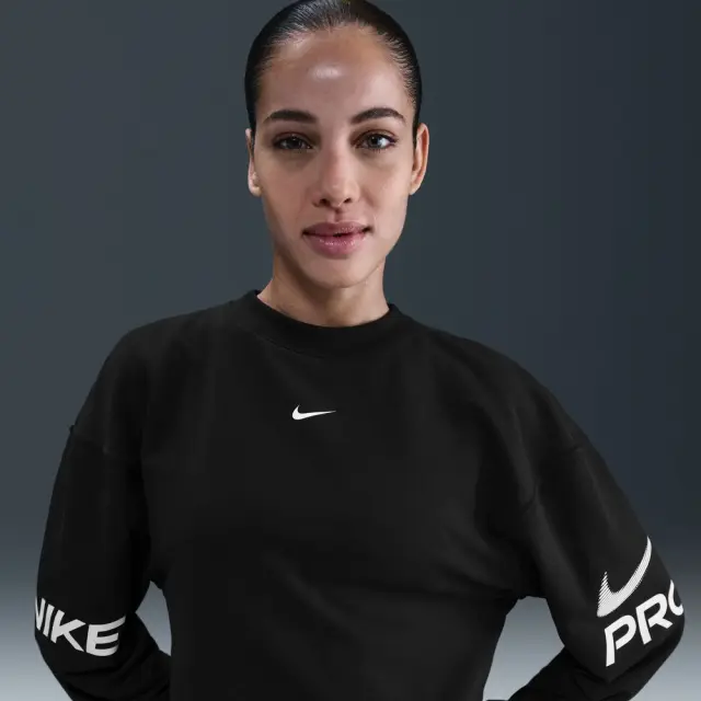 Nike Pro Dri-Fit Fleece Hoodie (HV3591-010) - Μαύρο 3