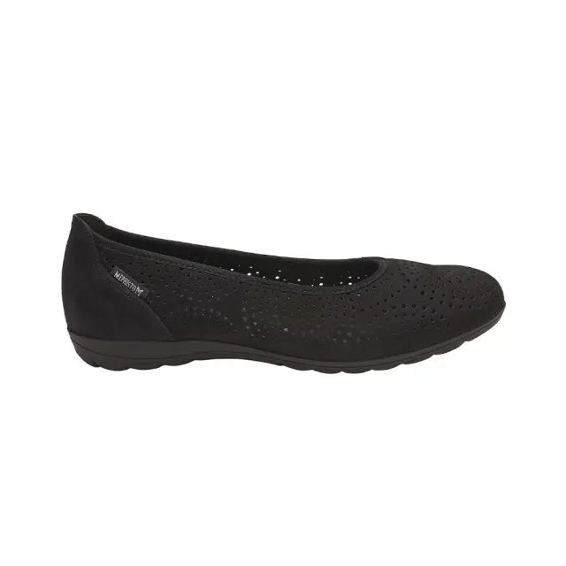 Mephisto Μπαλαρίνες Γυναικείο δέρμα Nubuck Μαύρο MEP/ELSIE PERF BLACK