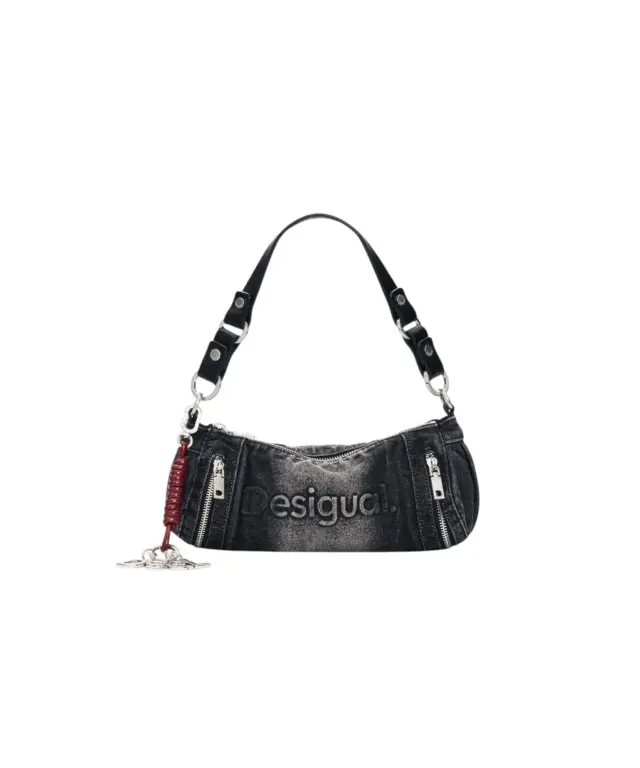 Desigual - Γυναικεία Τσάντα Ώμου/ Χιαστί Half Logo Denim Zarauz 26WAXD07-2070 Μαύρο