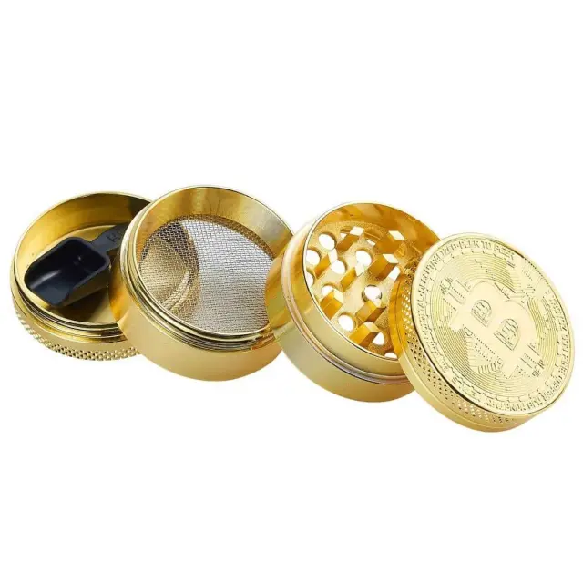 Grinder Τρίφτης Μεταλλικός Champ Bitcoin Gold 40mm - 4 Parts 3