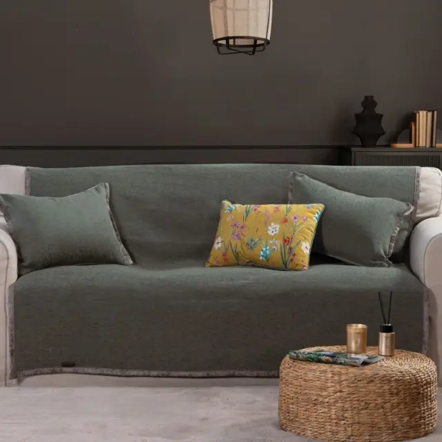 Nef-Nef Homeware Ριχτάρι Τριθέσιου New Tanger F.Green/Ecru 180x300 F. Green/Ecru
