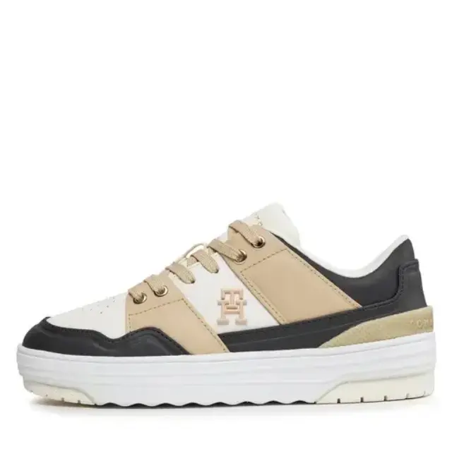 Tommy Hilfiger - Δερμάτινα Γυναικεία Sneakers Th Monogram Basket Sneaker Lo FW0FW07756-AES Μπεζ 3