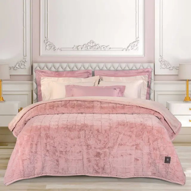 Κουβέρτα 220x240 Υπέρδιπλη 680gsm Premium Greenwich Polo Club 3499 Salmon 100% Πολυέστερ