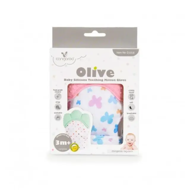 Cangaroo Silicone Mitten Olive Pink 3800146269135 3
