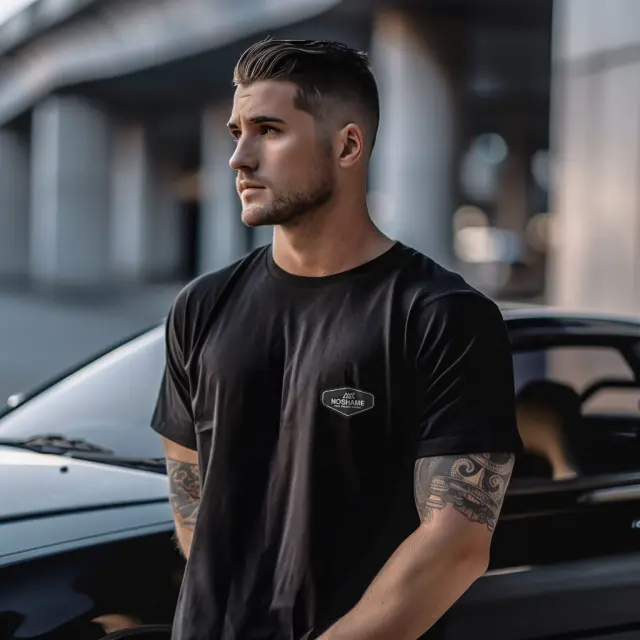 T-shirt Noshame® Μαύρο με τύπωμα polymorphic - 122417 - XXL