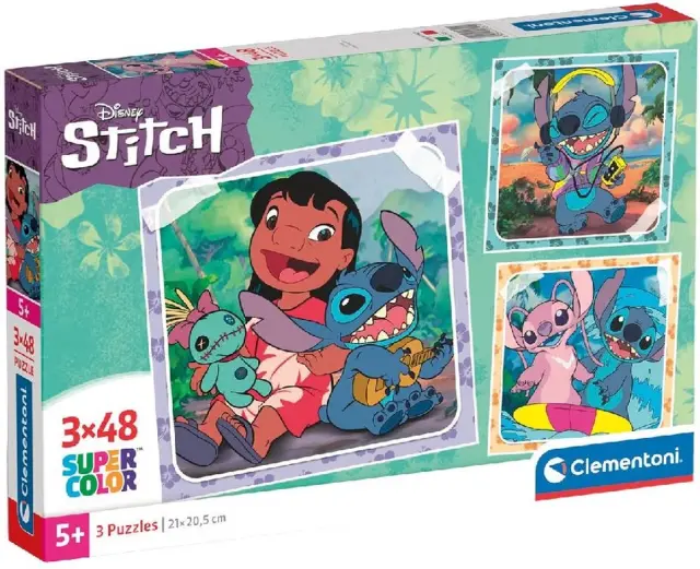 Clementoni Puzzle DISNEY - Lilo + Stitch - 3 Set Puzzle 48P (25321)