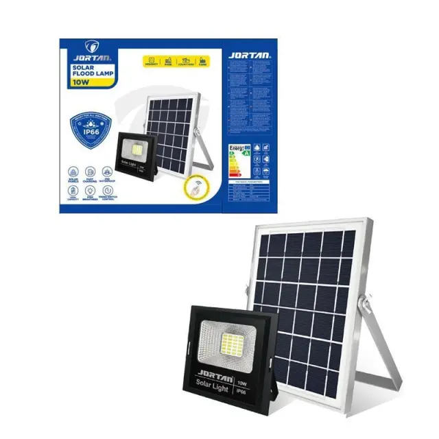 Jortan Ηλιακός Προβολέας Με Τηλεχειριστήριο LED 10W IP66- Solar Flood Lamp 0274001