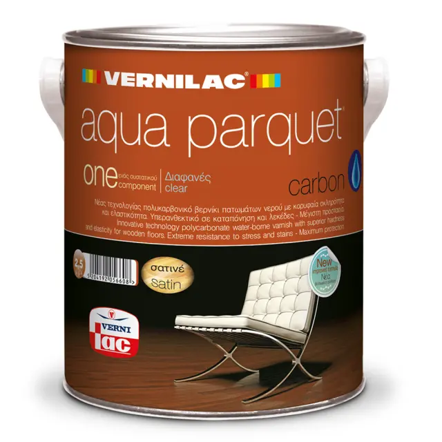 VERNILAC AQUA PARQUET CARBON ΒΕΡΝΙΚΙ ΠΑΤΩΜΑΤΩΝ ΝΕΡΟΥ ΑΧΡΩΜΟ 750ML ΣΑΤΙΝΕ