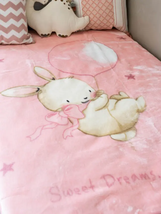 Κουβέρτα Βελουτέ Κούνιας 1545 Pink 110x140 Sunshine