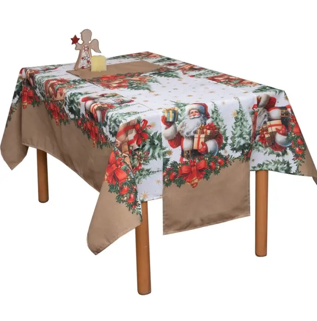 Ράνερ Σετ 2 Τεμ 40x140 Christmas Viopros 4401 Εκρού 50% Βαμβάκι-50% Πολυέστερ