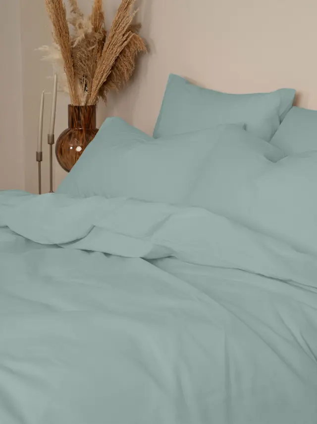 Σετ Σεντόνια Cotton Feelings 114 Light Aqua Υπέρδιπλο με λάστιχο (170x205+30) Sunshine 3