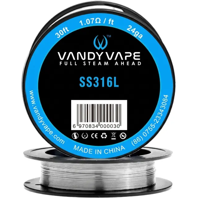 Vandy Vape Wire - SS316L - 24ga - 1.07Ω/ft - 30ft