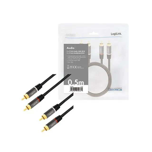 LogiLink Καλώδιο RCA 0.5m (CA1201)