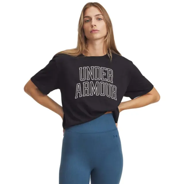 Under Armour Women's Rival Oversized Campus Shortsleeve Tee Μαύρο 6007883-001 (Under Armour)