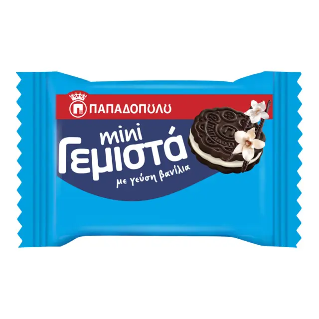 Μπισκότα Παπαδοπούλου Γεμιστά βανίλια ατομικά 230 τεμ x8,2g 2