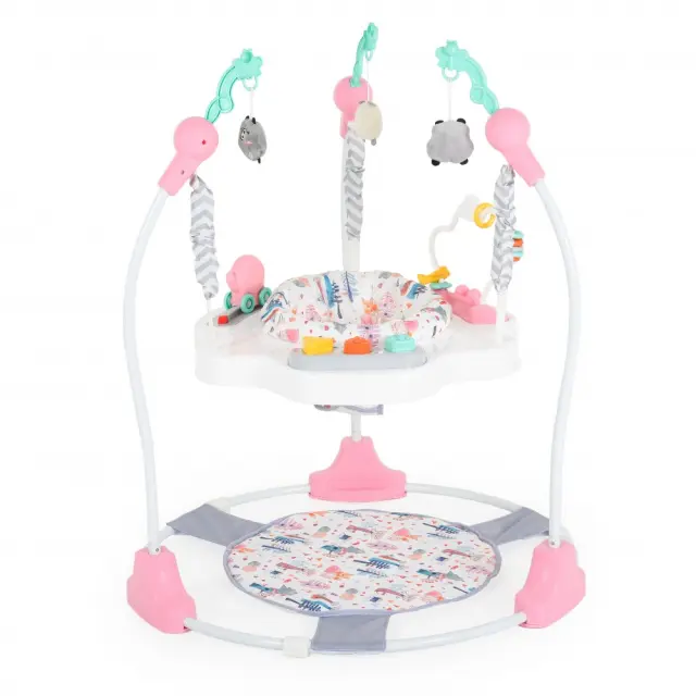 Moni Jumper Magic Fun Παιχνίδι Στήριξης Τραμπολίνο με Περιστρεφόμενο Κάθισμα 360° Ροζ 6+ Μηνών