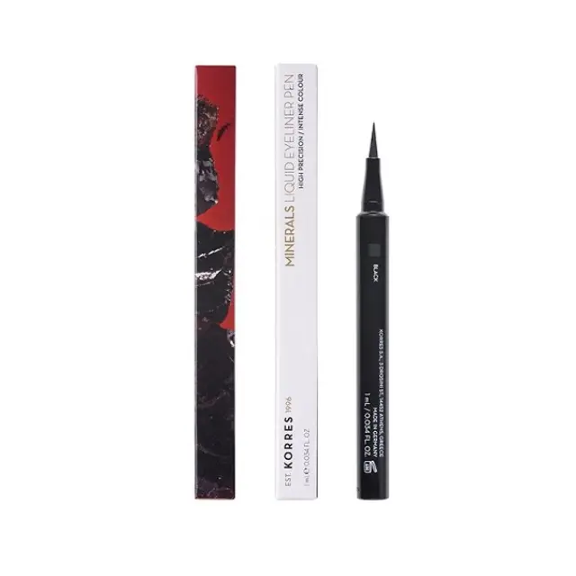 Korres Minerals Liquid Eyeliner Black 1ml (Eyeliner σε Μορφή Μαρκαδόρου - Μαύρο Χρώμα)