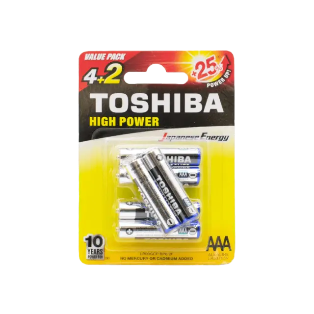 TOSHIBA Μπαταρίες Αλκαλικές AAA LR03 (4+2 τεμάχια) 592614