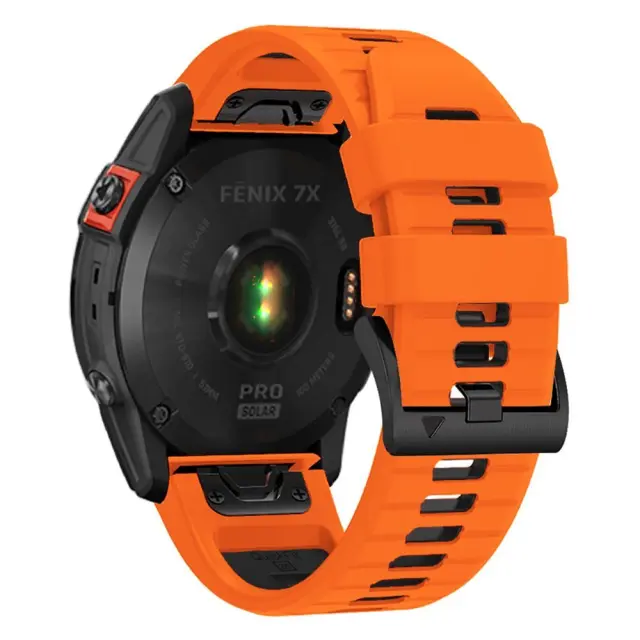 Tech-Protect® Iconband Λουράκι Σιλικόνης για Garmin Fenix 3/5x/3hr/5x Plus/6x/6x Pro/7x/8/9 (51mm)- Πορτοκαλί/ Μαύρο 2