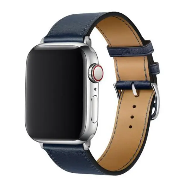 Λουράκι Devia Elegant PU Leather Apple Watch (38/ 40/ 41/ 42mm) Σκούρο Μπλε N62100