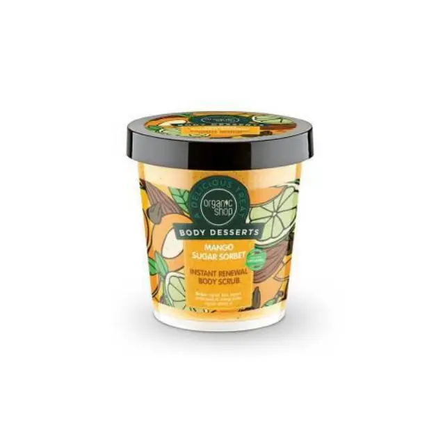 Organic Shop by Natura Siberica Body Desserts Mango Sugar Sorbet Μάνγκο & Ζάχαρη Απολεπιστικό Σώματος Άμεσης Ανανέωσης, 450ml
