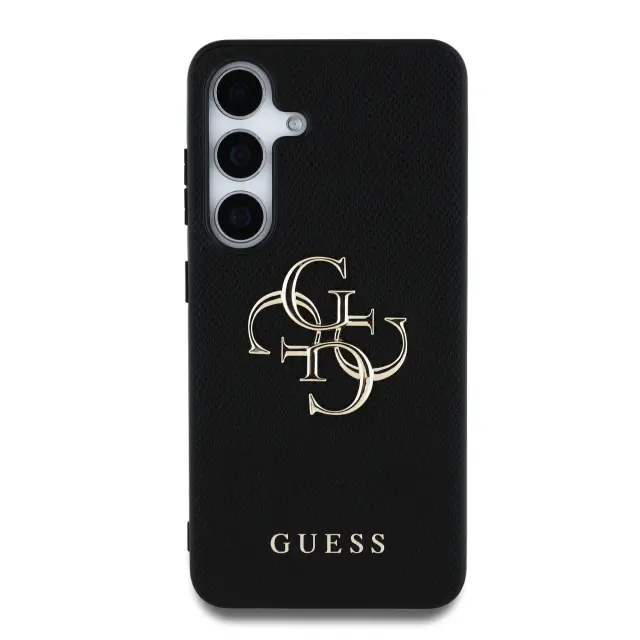 Guess PU Grained 4G Metal Logo Case for Samsung Galaxy S25 Black 3