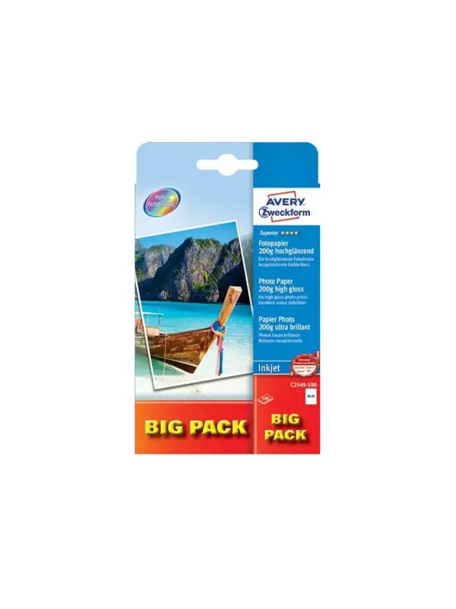 Avery Φωτογραφικό Χαρτί Superior Inkjet High Glossy 10X15cm Μέχρι 5760DPI 200gr/m² 100 Φύλλα/ C2549-100 (AVERY)