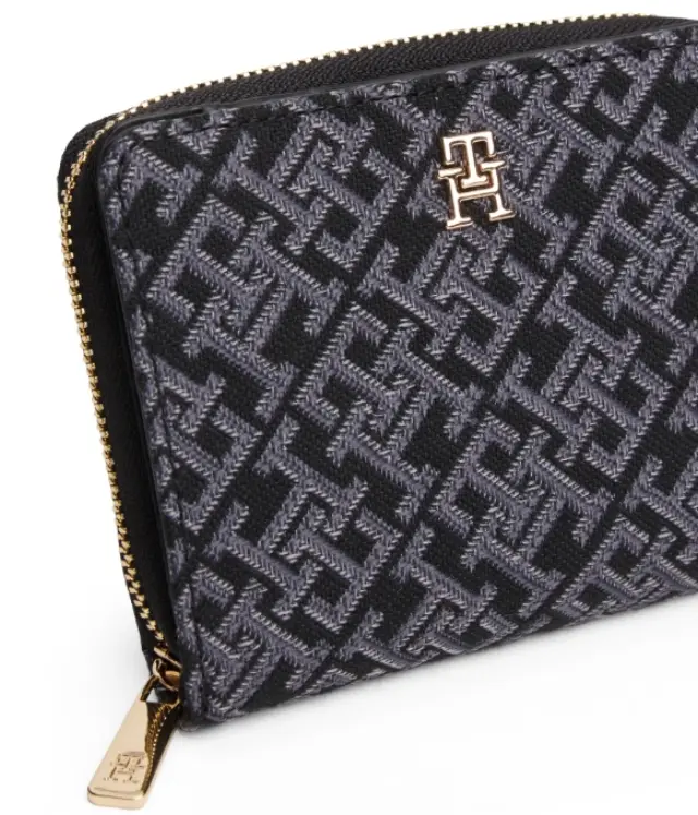 Tommy Hilfiger Γυναικείο Μεσαίο Πορτοφόλι Icon Flap Ziparound Μαύρο 3