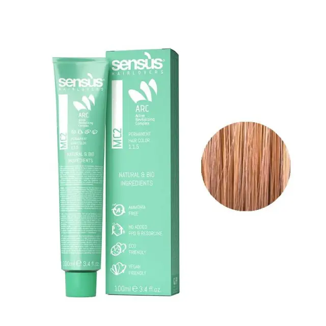 Sensus MC2 Permanent Hair Color 7.34 Copper Golden Blonde 100ml - (μόνιμη βαφή χωρίς αμμωνία χάλκινο ξανθό ντορέ)
