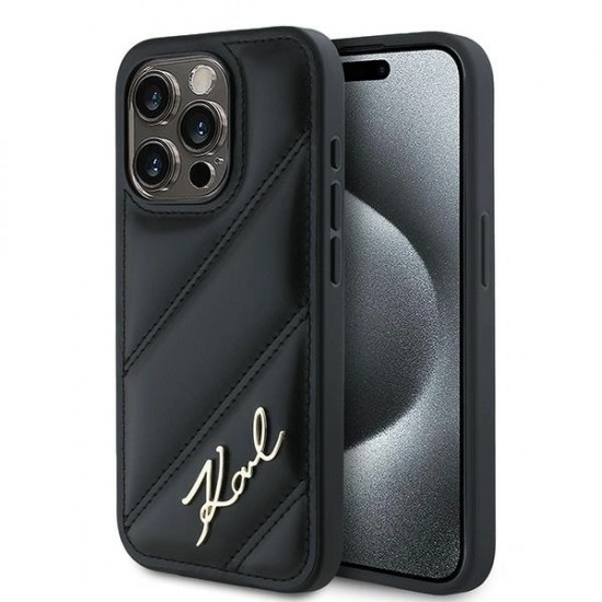 Karl Lagerfeld Diagonal Quilted Script case for iPhone 13 Pro Max