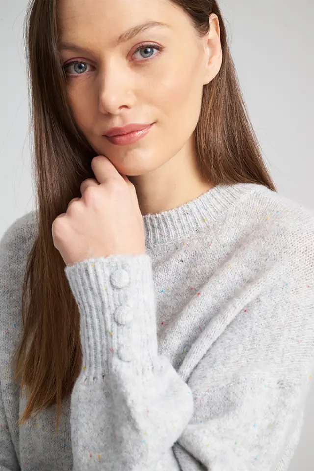 Πλεκτό με Διακριτική Λάμψη και Στυλ COCO SWEATER - XS