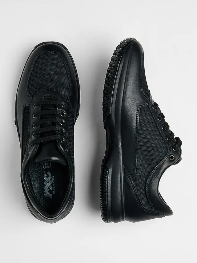 Imac Sneakers Ανδρικό Δέρμα/'Υφασμα Μαύρο IMA/351081 NERO 3