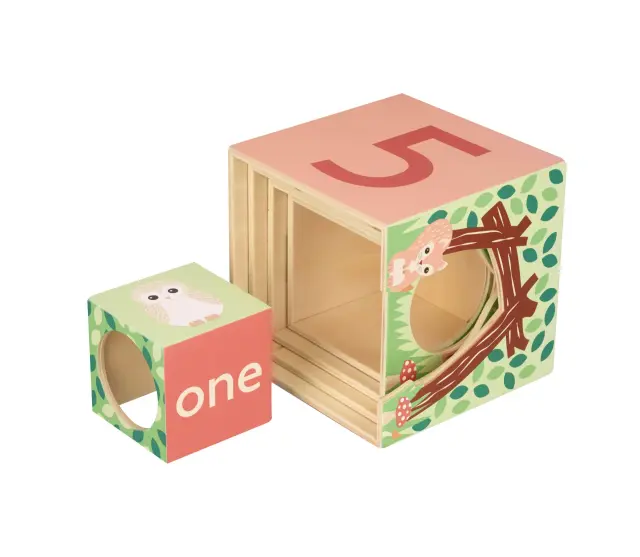 Κύβοι Στοίβαξης Woodland Orange Tree Toys 2