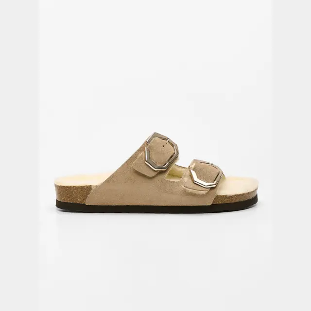Genuins Παντόφλες Γυναικείο δέρμα Μπεζ GEN/GALIA SHEEP G106707 TAUPE