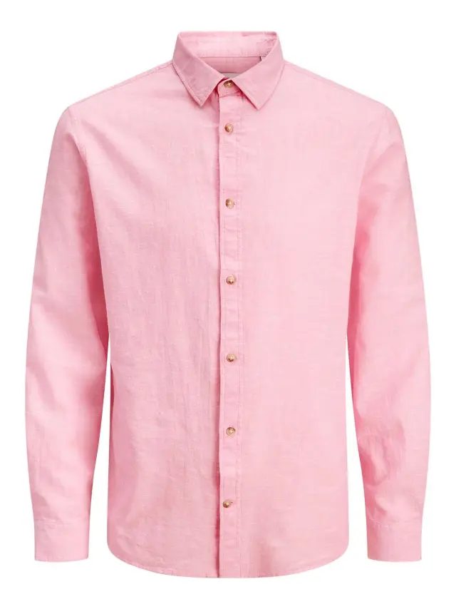 JJESUMMER LINEN BLEND SHIRT L/S SN Prism Pink